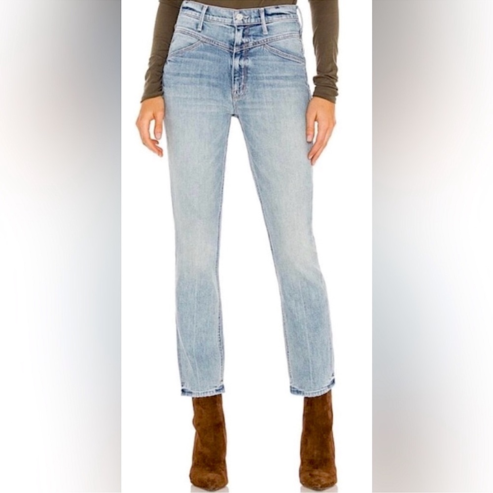 MOTHER SUPERIOR The Dazzler Yoke Front Ankle Straight Jeans in Wild Calling